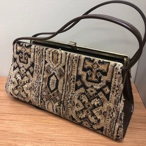 Vintage handbag purse carpet rug fabric Abstract